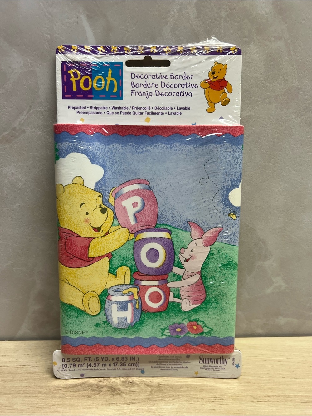 Vintage Disney Winnie the Pooh & Piglet Wallpaper Border – NEW SEALED 8.5 SQ FT